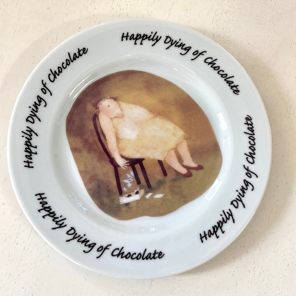 Erika Oller ‘Happily Dying of Chocolate’ Small Plates-Set of 6 - Picture 2 of 12